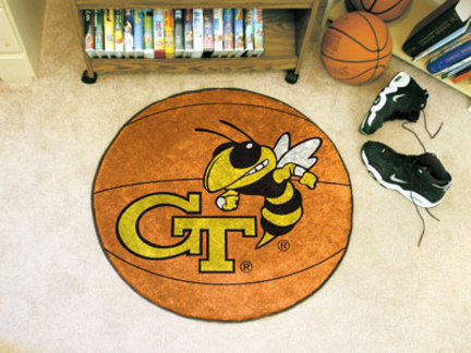 27" Round Georgia Tech Yellow Jackets Basketball Mat