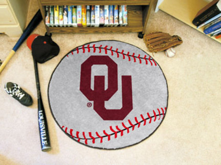 27" Round Oklahoma Sooners Baseball Mat