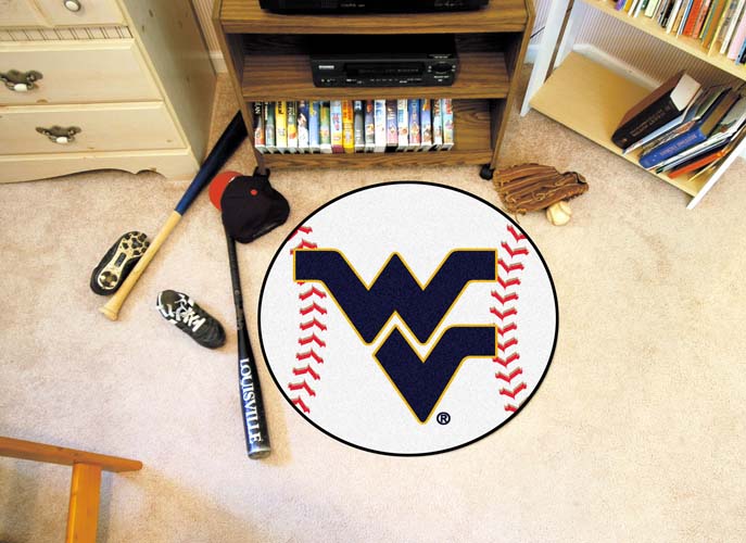 27" Round West Virginia Mountaineers Baseball Mat