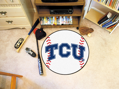 27" Round Texas Christian Horned Frogs Baseball Mat