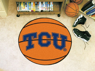 27" Round Texas Christian Horned Frogs Basketball Mat