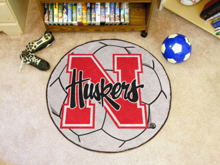 27" Round Nebraska Cornhuskers Soccer Mat