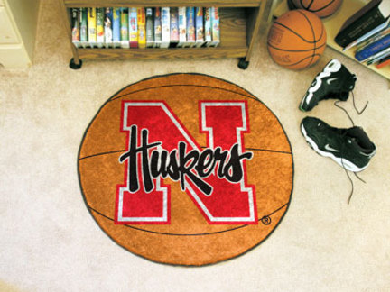 27" Round Nebraska Cornhuskers Basketball Mat