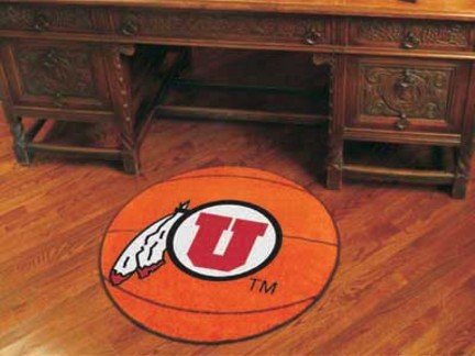 27" Round Utah Utes Basketball Mat