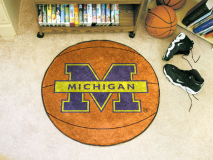 27" Round Michigan Wolverines Basketball Mat