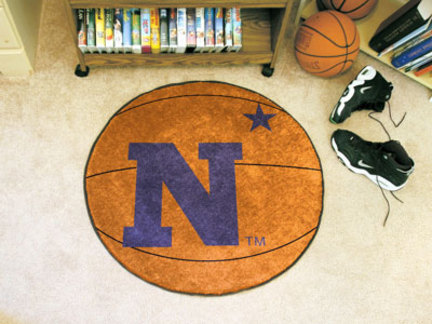 27" Round Navy Midshipmen Basketball Mat