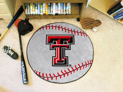 27" Round Texas Tech Red Raiders Baseball Mat