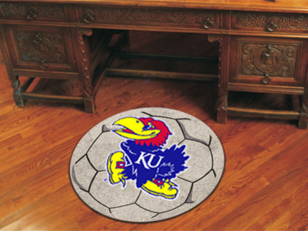 27" Round Kansas Jayhawks Soccer Mat