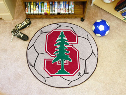 27" Round Stanford Cardinal Soccer Mat