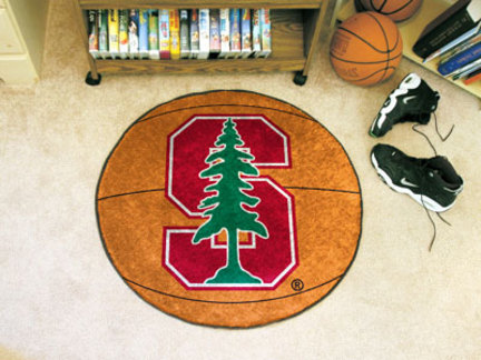 27" Round Stanford Cardinal Basketball Mat