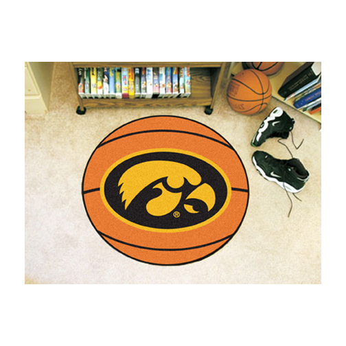 27" Round Iowa Hawkeyes Basketball Mat