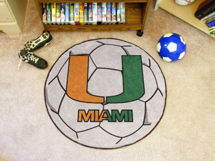 Miami Hurricanes 27" Round Soccer Mat