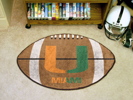 Miami Hurricanes 22" x 35" Football Mat