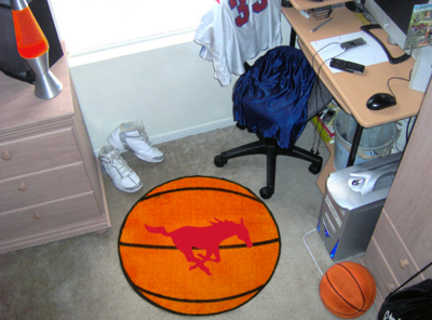 27" Round Southern Methodist (SMU) Mustangs Basketball Mat