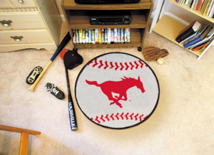 27" Round Southern Methodist (SMU) Mustangs Baseball Mat