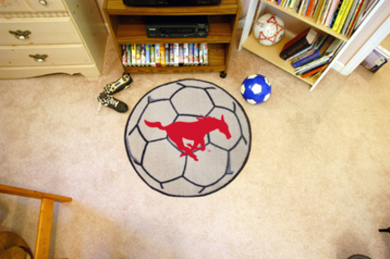 27" Round Southern Methodist (SMU) Mustangs Soccer Mat