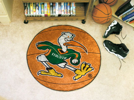 Miami Hurricanes 27" Round Basketball Mat