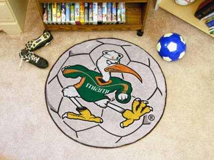 27" Round Miami Hurricanes Soccer Mat