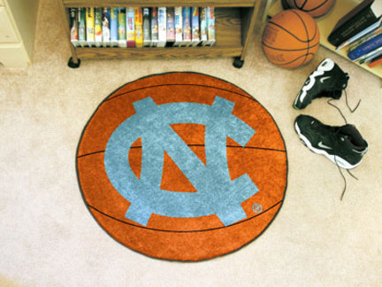 27" Round North Carolina Tar Heels Basketball Mat (with "NC")