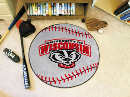 Wisconsin Badgers 27" Round Baseball Mat