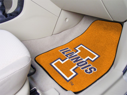 Illinois Fighting Illini 27" x 18" Auto Floor Mat (Set of 2 Car Mats)