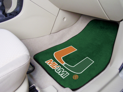 Miami Hurricanes 27" x 18" Auto Floor Mat (Set of 2 Car Mats)