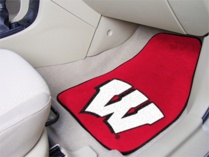Wisconsin Badgers "W" 27" x 18" Auto Floor Mat (Set of 2 Car Mats)