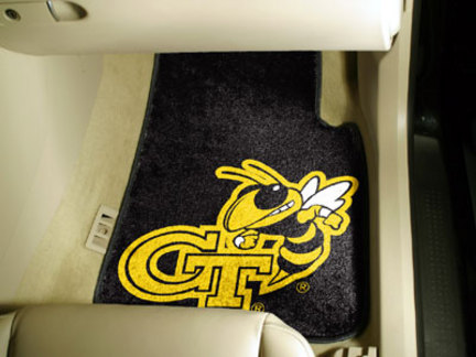 Georgia Tech Yellow Jackets 27" x 18" Auto Floor Mat (Set of 2 Car Mats - Black)