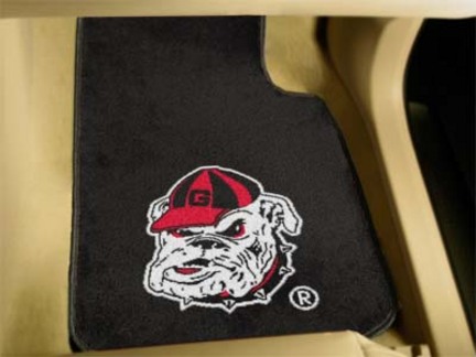 Georgia Bulldogs "Bulldog" 27" x 18" Auto Floor Mat (Set of 2 Car Mats) (Black)