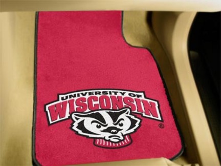 Wisconsin Badgers 27" x 18" Auto Floor Mat (Set of 2 Car Mats)