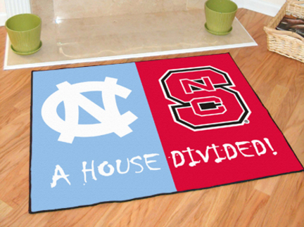 North Carolina Tar Heels and North Carolina State Wolfpack 34" x 45" House Divided Mat