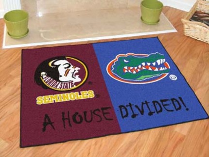 Florida State Seminoles and Florida Gators 34" x 45" House Divided Mat