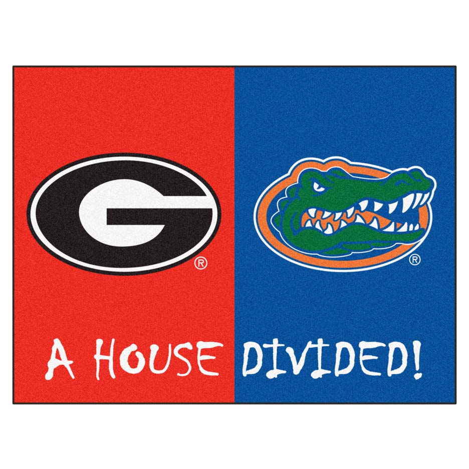Georgia Bulldogs and Florida Gators 34" x 45" House Divided Mat