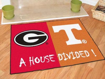 Georgia Bulldogs and Tennessee Volunteers 34" x 45" House Divided Mat