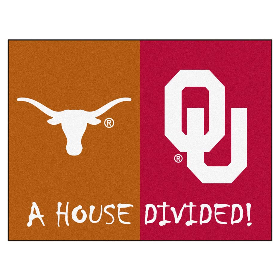 Texas Longhorns and Oklahoma Sooners 34" x 45" House Divided Mat