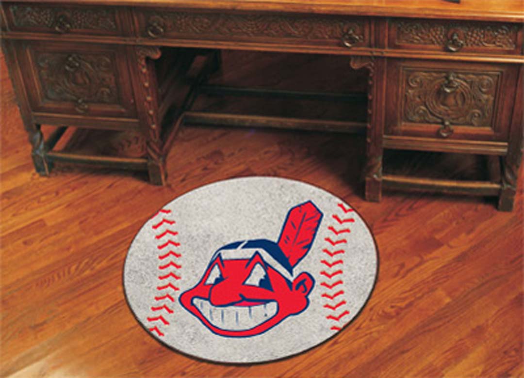 27" Round Cleveland Indians Baseball Mat