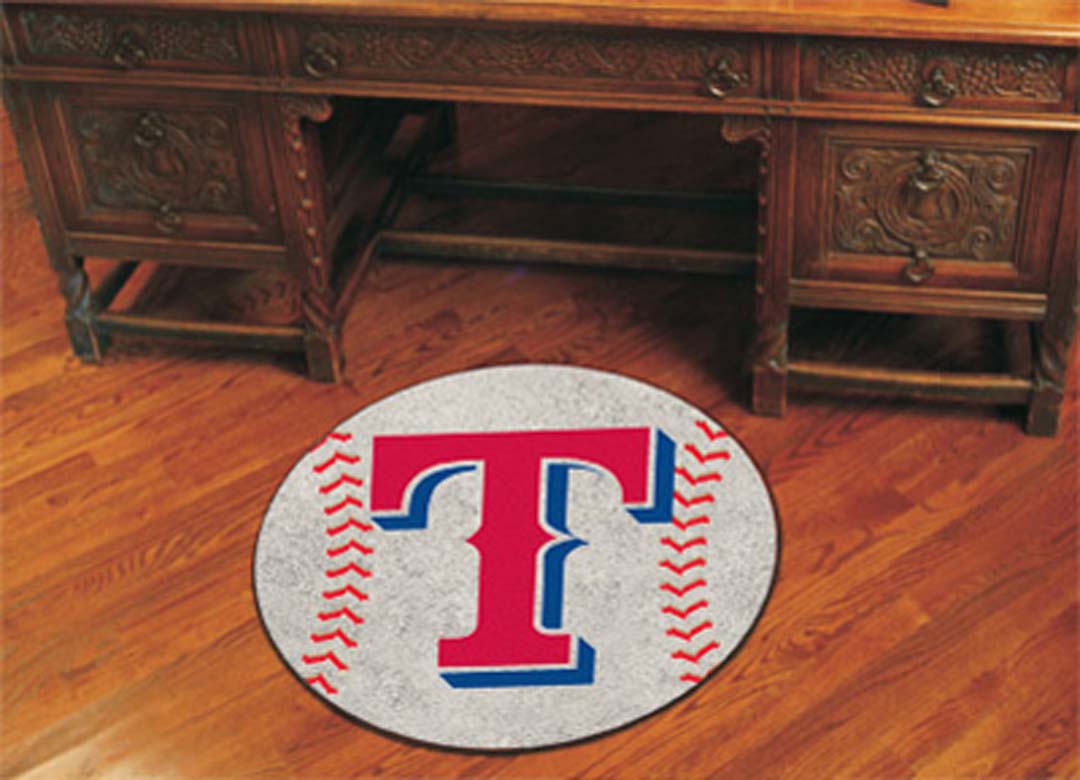 27" Round Texas Rangers Baseball Mat