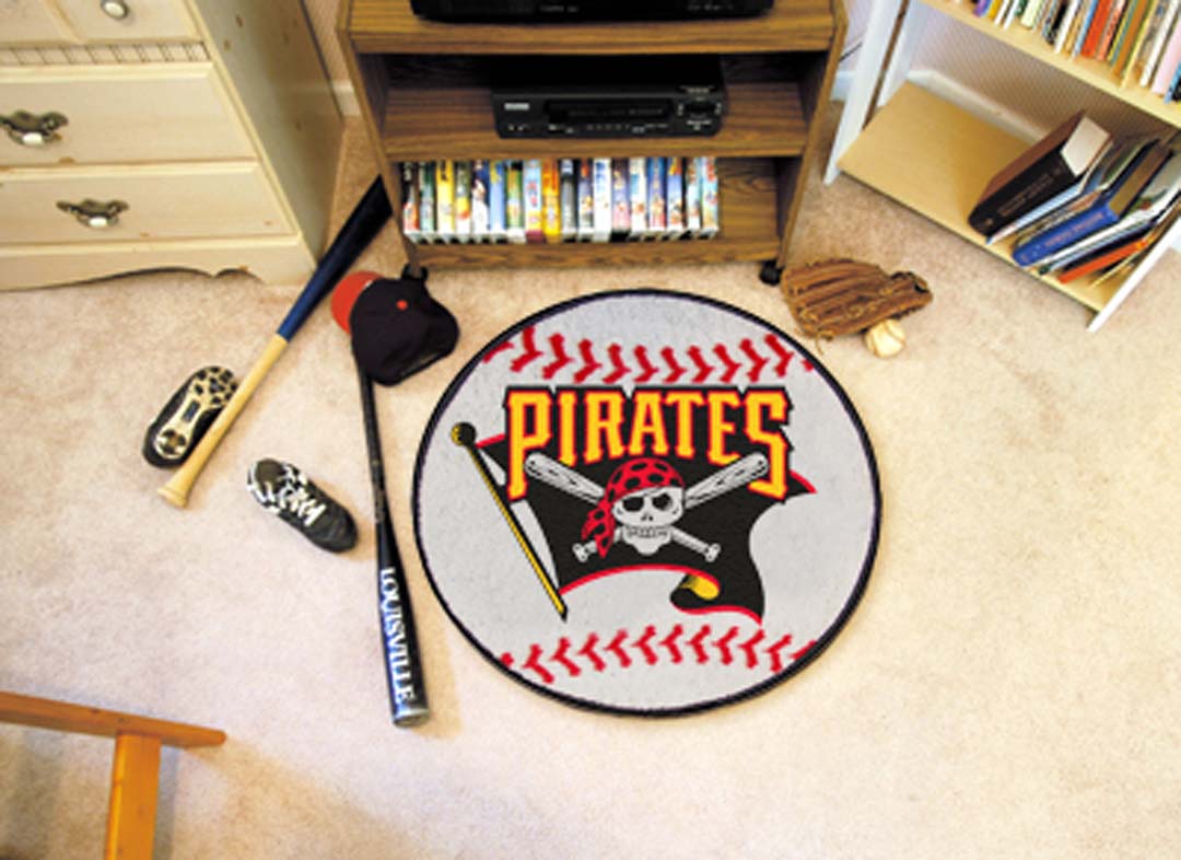 27" Round Pittsburgh Pirates Baseball Mat