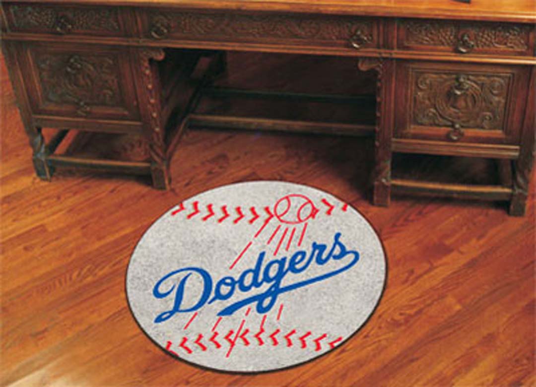 27" Round Los Angeles Dodgers Baseball Mat