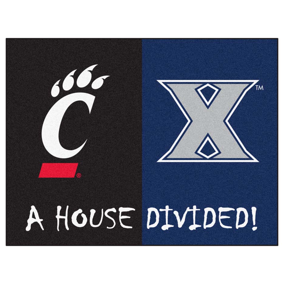 Xavier Musketeers and Cincinnati Bearcats 34" x 45" House Divided Mat