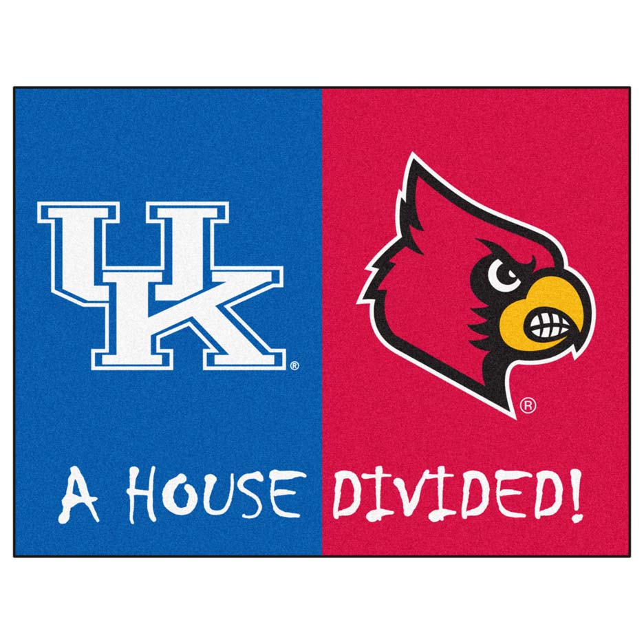 Kentucky Wildcats and Louisville Cardinals 34" x 45" House Divided Mat
