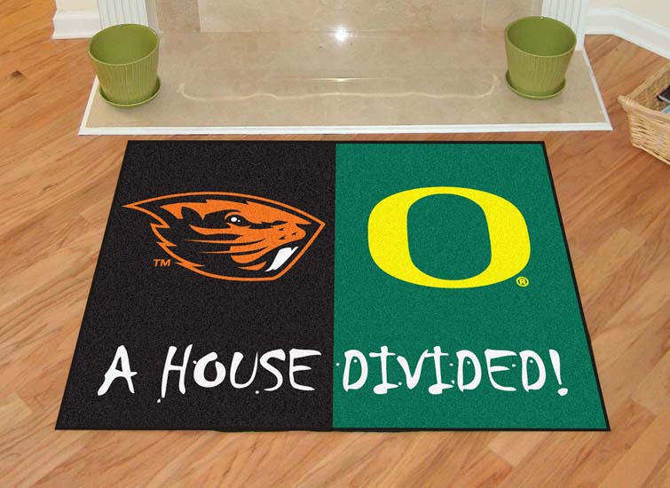 Oregon Ducks and Oregon State Beavers 34" x 45" House Divided Mat