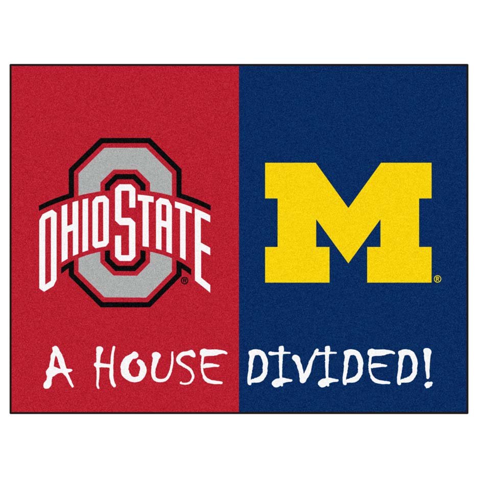 Ohio State Buckeyes and Michigan Wolverines 34" x 45" House Divided Mat