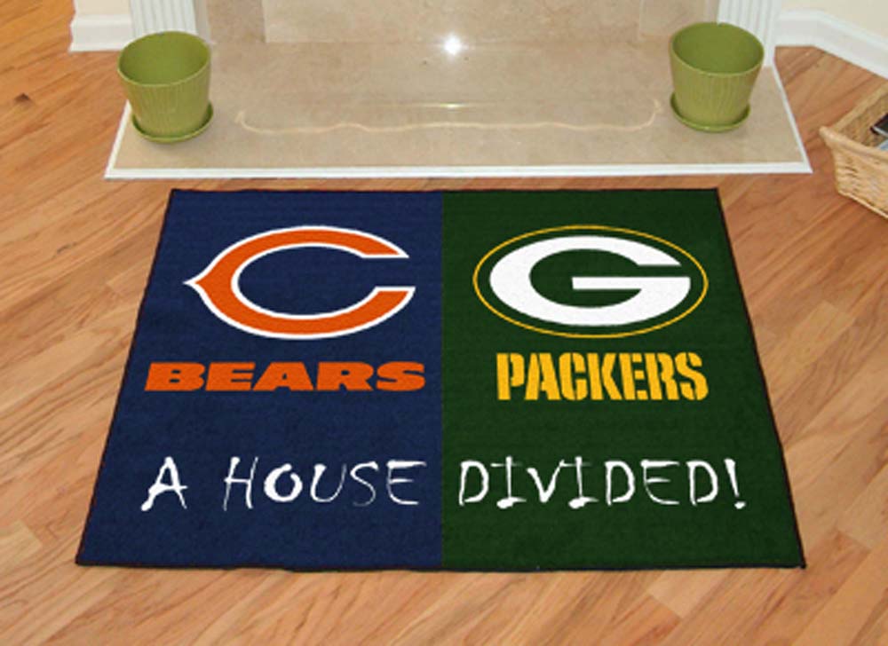Chicago Bears and Green Bay Packers 34" x 45" House Divided Mat