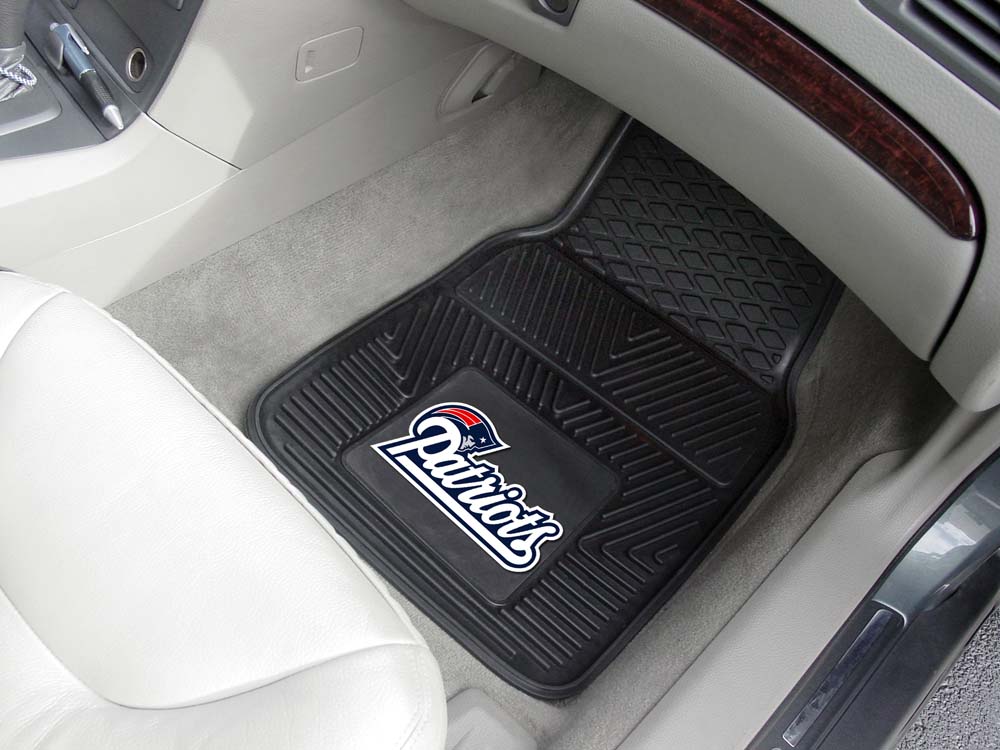 New England Patriots 18" x 27" Heavy Duty 2-Piece Vinyl Car Mat Set