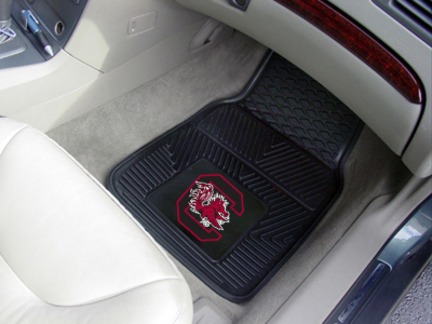 South Carolina Gamecocks 18" x 27" Heavy Duty 2-Piece Vinyl Car Mat Set