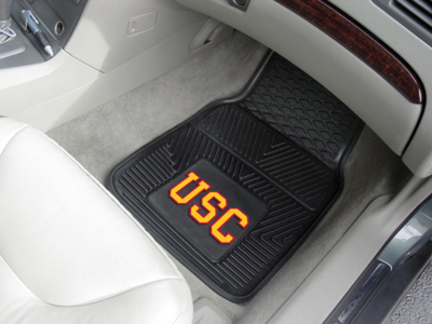 USC Trojans 18" x 27" Heavy Duty 2-Piece Vinyl Car Mat Set