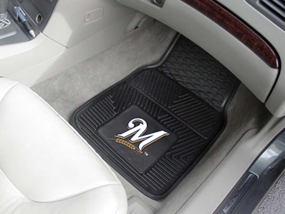 Milwaukee Brewers 18" x 27" Heavy Duty 2-Piece Vinyl Car Mat Set