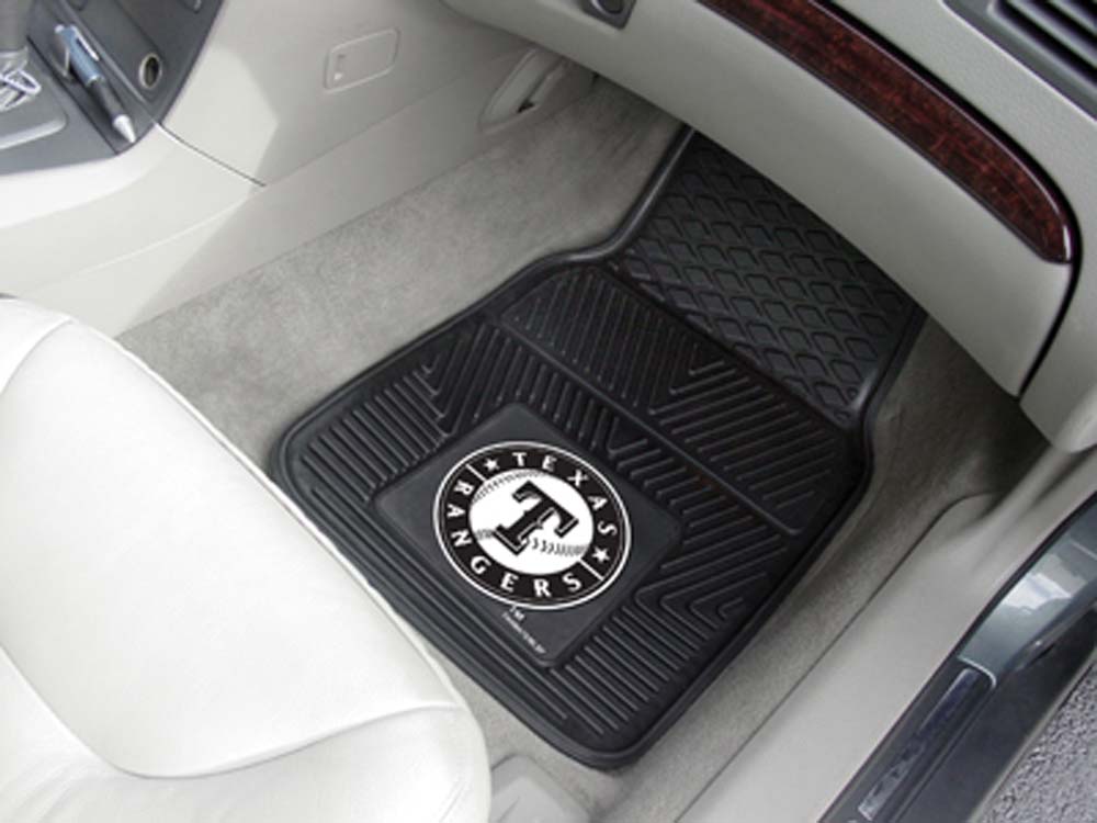 Texas Rangers 18" x 27" Heavy Duty 2-Piece Vinyl Car Mat Set