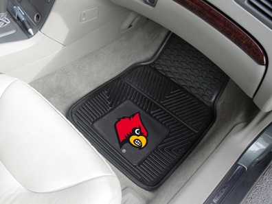 Louisville Cardinals 18" x 27" Heavy Duty 2-Piece Vinyl Car Mat Set